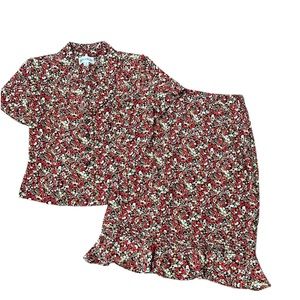 Danny & Nicole Vintage 2 piece Skirt & top jacket Size 8  Flirty cottage core